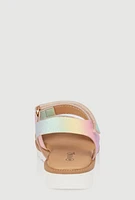 Womens Toddler Girls Braided Band Velcro Strap Sandals, Multi, Size 7
