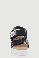 Womens Toddler Girls Velcro Ankle Strap Platform Sandals,