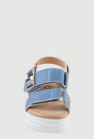 Womens Toddler Girls Velcro Ankle Strap Platform Sandals, Blue, Size 10