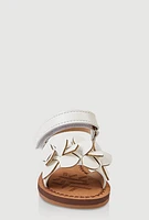Womens Toddler Girls Flower Petal Band Sandals, White, Size 6