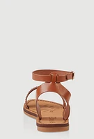 Womens Girls Rhinestone Ankle Strap Sandals,