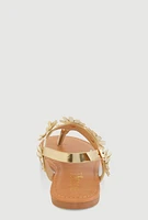 Womens Girls Flower Buckle Strap Thong Sandals,