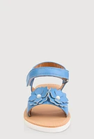 Girls Faux Pearl 3D Floral Band Sandals, YOUTH