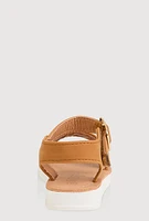 Womens Toddler Girls Floral Decorative Stitch Sandals,