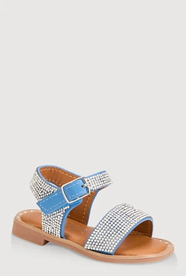 Womens Toddler Girls Rhinestone Studded Sandals,