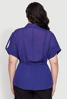 Womens Plus Drawstring Waist Shirt, 3X