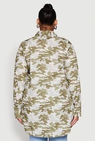 Womens Plus Size Camouflage Tunic Shirt, Multi, Size 1X
