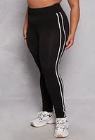 Womens Plus Seamless Varsity Stripe Leggings,