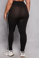 Womens Plus Seamless Varsity Stripe Leggings,