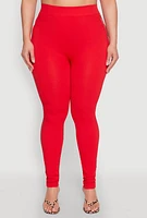 Womens Plus Size Laser Cut Side Leggings, Red, Size 2X-3X