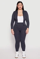Womens Plus Seamless Acid Wash High Waist Leggings, 2X-3X