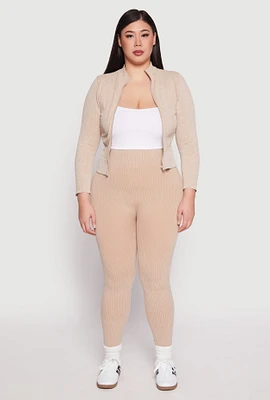 Womens Plus Size Seamless Acid Wash High Waist Leggings, Khaki, Size 2X-3X