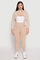Womens Plus Size Seamless Acid Wash High Waist Leggings, Khaki, Size 1X-2X