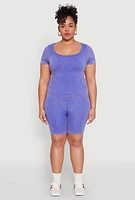 Womens Plus Mineral Wash Scoop Neck Tee,