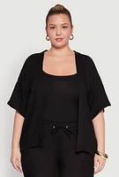 Womens Plus Size Kimono, Black, Size 2X