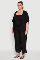 Womens Plus Size Kimono, Black, Size 2X