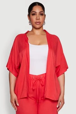 Womens Plus Size Kimono, Red, Size 3X