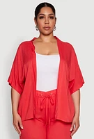 Womens Plus Size Kimono, Red, Size 3X