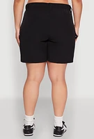 Womens Plus High Waisted Cargo Pocket Shorts, 2X