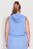Womens Plus Cargo Pocket Windbreaker Vest, 1X