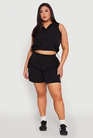 Womens Plus Zip Front Sleeveless Windbreaker Vest, 2X