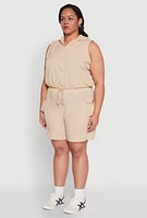 Womens Plus Zip Front Sleeveless Windbreaker Vest,