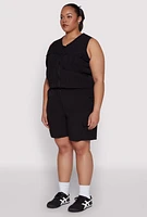 Womens Plus Nylon Utility Zip Front Vest,