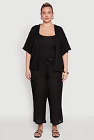 Womens Plus Drawstring Palazzo Pants,