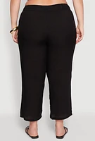 Womens Plus Drawstring Palazzo Pants,