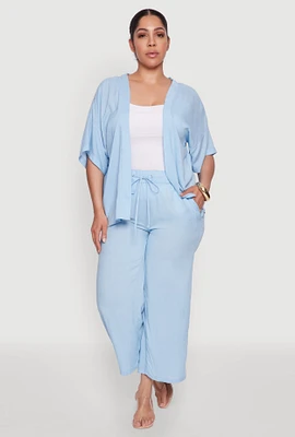 Womens Plus Drawstring Palazzo Pants,