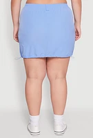 Womens Plus Drawstring Waist Cargo Skirt,