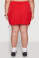 Womens Plus Drawstring Waist Cargo Skirt, 2X