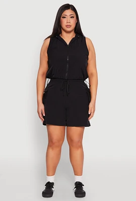 Womens Plus Nylon Drawstring Cargo Shorts, 2X
