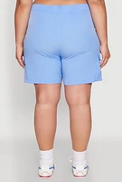 Womens Plus Nylon Cargo Shorts,