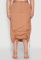Womens Plus Grommet Detail Drawstring Skirt,