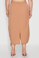 Womens Plus Grommet Detail Drawstring Skirt,