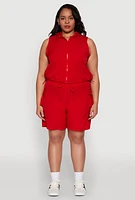 Womens Plus Toggle Drawstring Hem Crop Top,