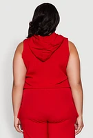Womens Plus Toggle Drawstring Hem Crop Top,