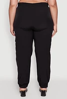 Womens Plus Nylon Cargo Joggers,