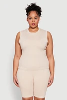 Womens Plus Mineral Wash Ribbed Knit Tank Top, 2X-3X
