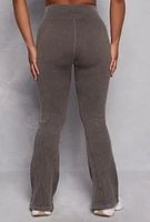 Womens Plus Seamless Acid Wash Flared Pants,