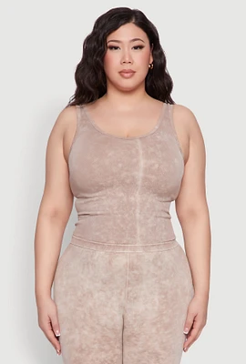 Womens Plus Seamless Mineral Wash Tank Top,