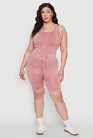 Womens Plus Size Seamless Mineral Wash Tank Top, Burgundy, Size 2X-3X