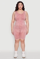 Womens Plus Size Seamless Mineral Wash Tank Top, Burgundy, Size 2X-3X