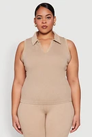 Womens Plus Mineral Wash Ribbed Knit Johnny Collar Top, 1X-2X