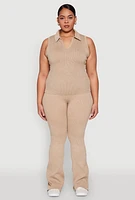 Womens Plus Mineral Wash Ribbed Knit Johnny Collar Top, 1X-2X