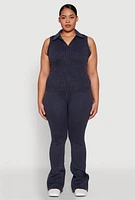 Womens Plus Mineral Wash Ribbed Knit Boot Cut Pants, 1X-2X