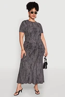 Womens Plus Size Mineral Wash Mermaid Skirt, Grey, Size 2X