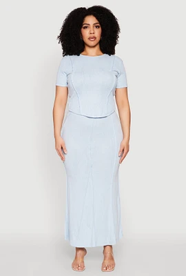 Womens Plus Mineral Wash Mermaid Skirt,