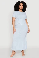 Womens Plus Mineral Wash Mermaid Skirt,